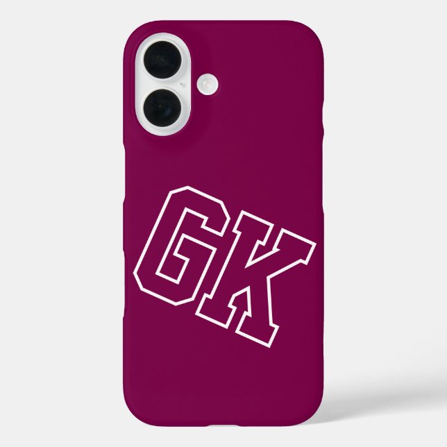 College Wine Varsity Monogram Initials Case-Mate iPhone Case (Back)