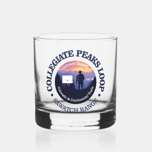 Collegiate Peaks (rd2) Whiskey Glass (Front)