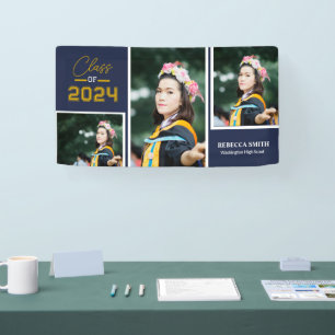 Collegiate Script Navy Banner