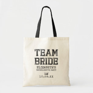 Collegiate Team Bride Bachelorette Party Tote Bag