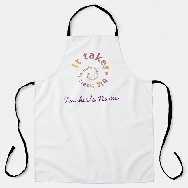 Collerful Spiral Quote Teacher Apron-Personalized  Apron (Front)