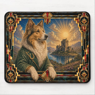 Collie, Art Deco Dog Mouse Pad