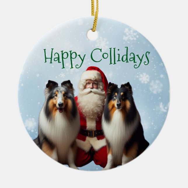 Collie Christmas Ornament  (Front)