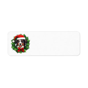 Collie Christmas Wreath Return Address Label