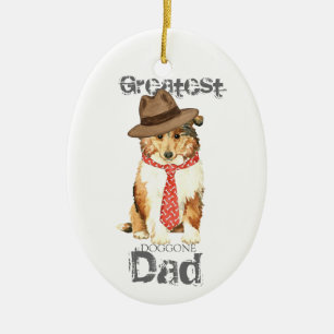 Collie Dad Ceramic Ornament
