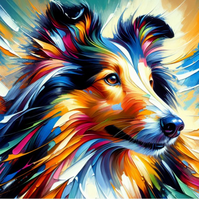 Collie Dog Acrylic Print | Colourful | Vibrant Jigsaw Puzzle (Creator Uploaded)