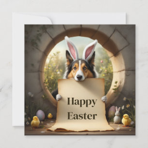 Collie dog and the message holiday card
