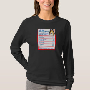 Collie Dog Breed Owner Funny Nutrition Facts T-Shirt