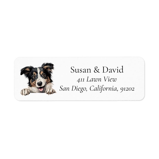 Collie Dog Breed Pet Lovers Return Address Label (Front)