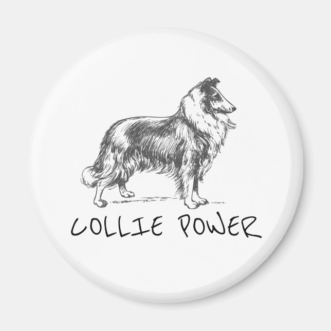 Collie dog "collie power" magnet (Front)