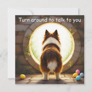 Collie dog - Easter  Holiday Card