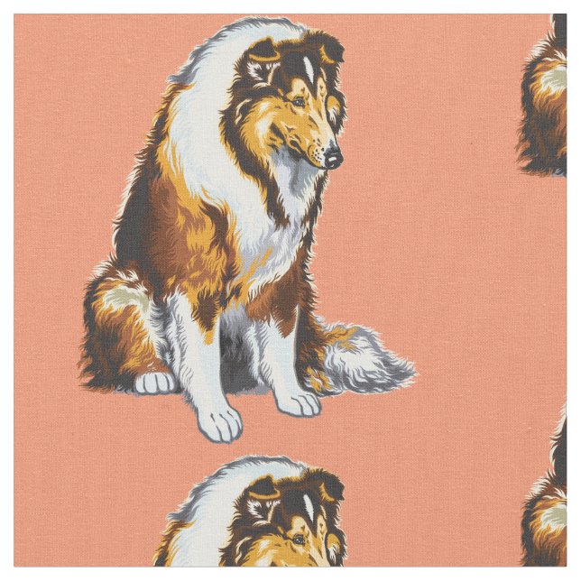 collie dog fabric (Close Up)