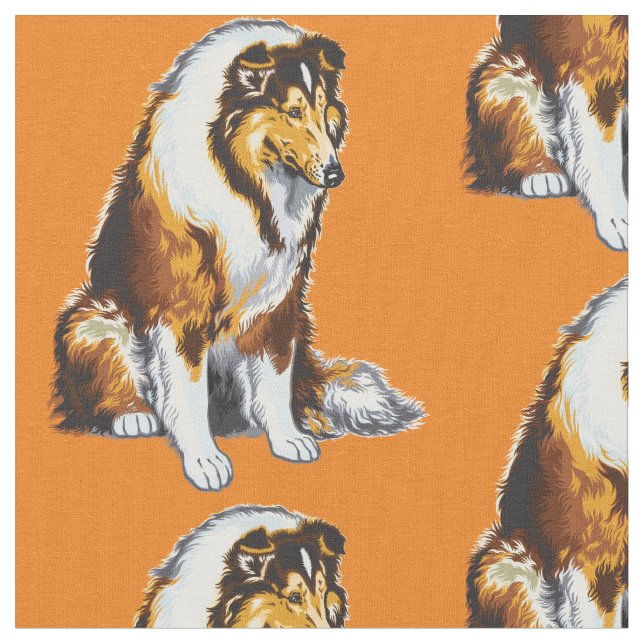 collie dog fabric (Close Up)