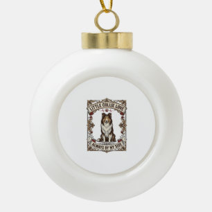 Collie Dog Lover Shirt with Vintage Engraving Quot Ceramic Ball Christmas Ornament