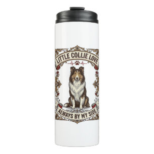 Collie Dog Lover Shirt with Vintage Engraving Quot Thermal Tumbler