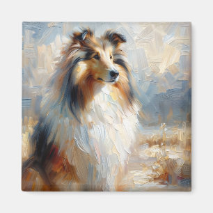 Collie Dog - Loyal Gaze Painting Magnet