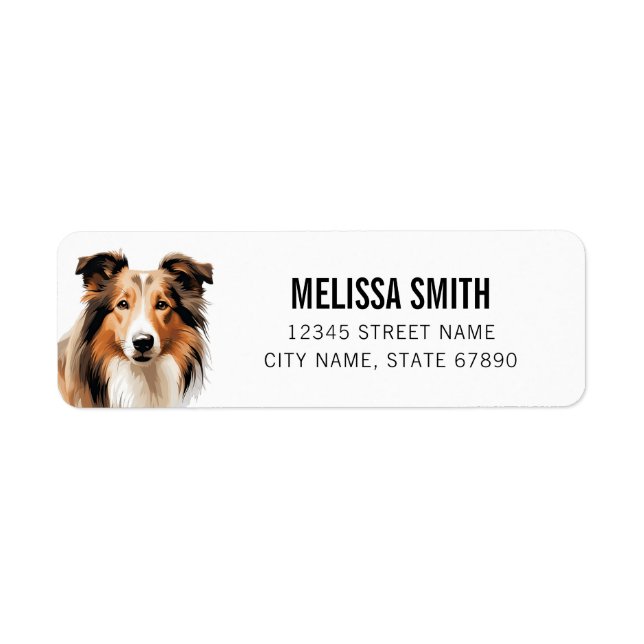 Collie Dog Return Address Labels (Front)
