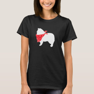 Collie Dog Wearing Red Bandanna T-Shirt