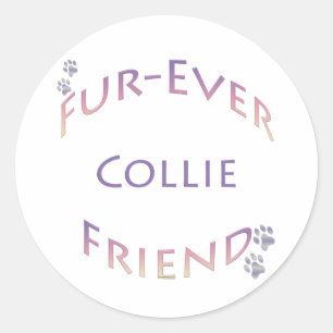 Collie Furever Classic Round Sticker