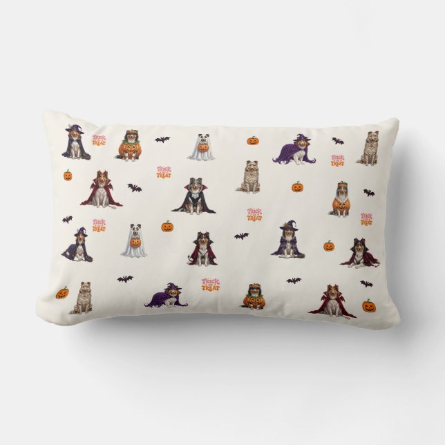 Collie Halloween Lumbar Cushion (Front)