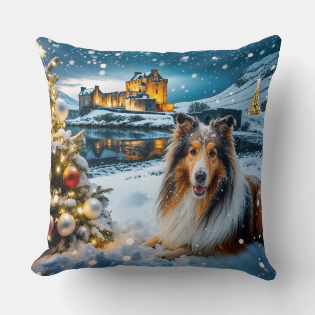 Collie Holiday  Cushion (Front)