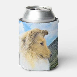 Collie in Mountains (Rough) Painting - Dog Art Can Cooler