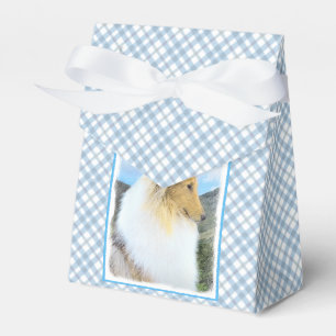 Collie in Mountains (Rough) Painting - Dog Art Favour Box