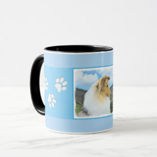 Collie in Mountains (Rough) Painting - Dog Art Mug