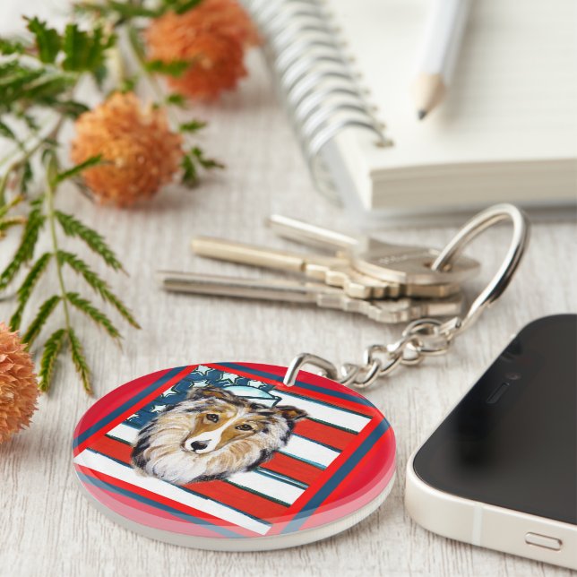 Collie   key ring (Front Right)