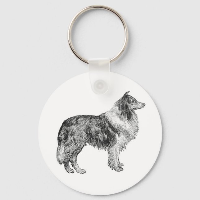 Collie Key Ring (Front)