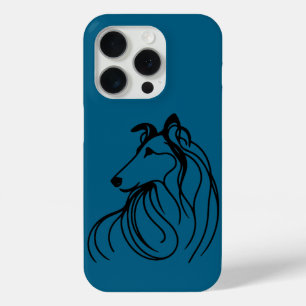 Collie Line Art Cell Phone iPhone 15 Pro Case