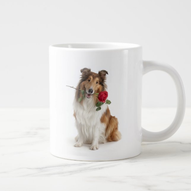 Collie Love Large Coffee Mug (Right)
