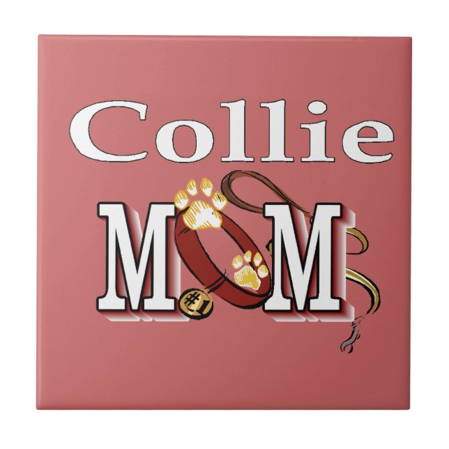 Collie Mum Gifts Ceramic Tile (Front)