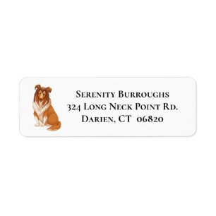 Collie Mum Puppy Dog Dad Fur Mama Lassie Rescue Return Address Label