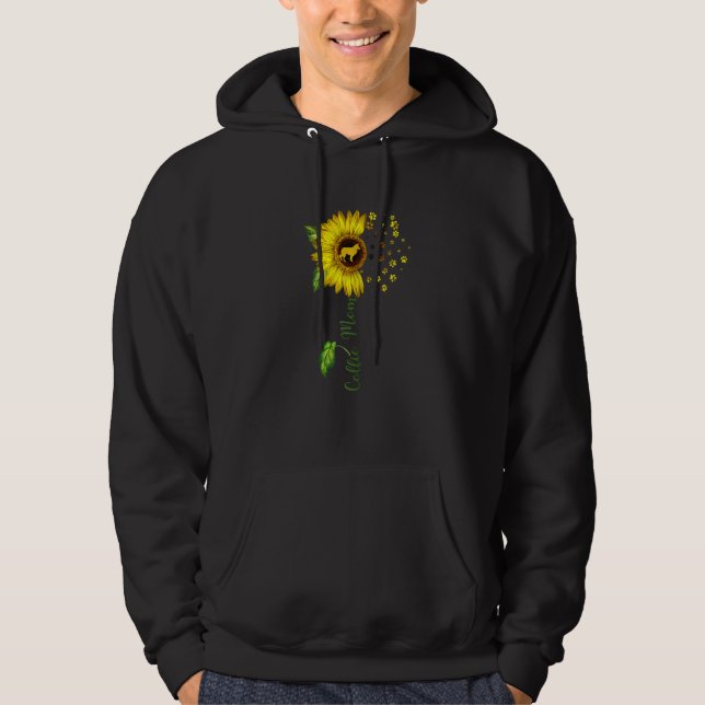 Collie Mum Sunflower Collie   Dog Mum Mama Hoodie (Front)