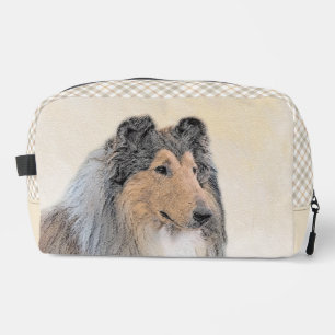 Collie Painting Rough Tricolor Original Dog Art Dopp Kit