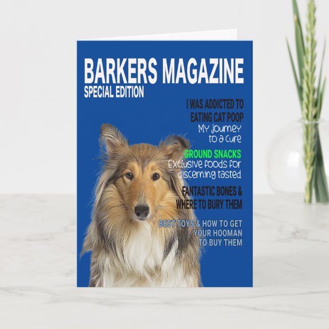 Collie Parody Magazine Cover Card (Front)