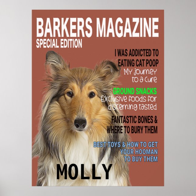 Collie Parody Magazine Cover  Poster (Front)