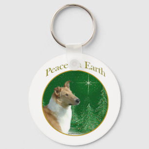 Collie Peace Key Ring