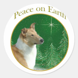Collie Peace on Earth Classic Round Sticker