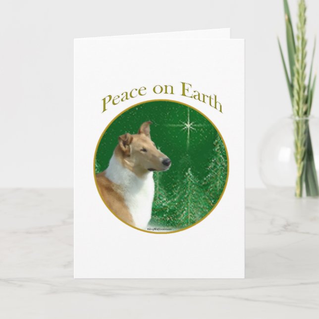 Collie Peace on Earth Holiday Card (Front)