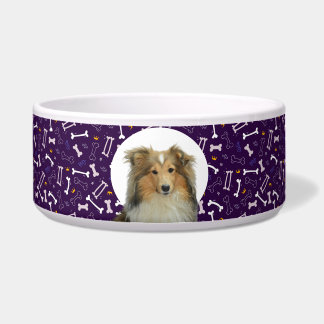 Collie Personalised Photo & Name Dog Bowl