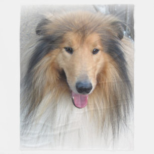 Collie portrait fleece blanket
