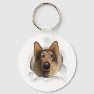 Collie (Rough Coat) Busting Out Key Ring