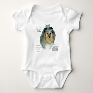 Collie (rough merle) History Design Baby Bodysuit