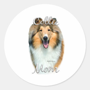 Collie (rough) Mum 2 Classic Round Sticker