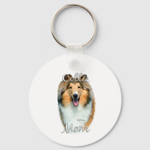 Collie (rough) Mum 2 Key Ring