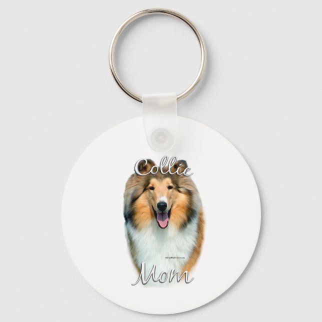 Collie (rough) Mum 2 Key Ring (Front)