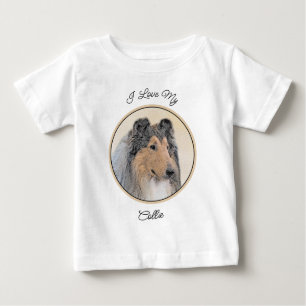 Collie (Rough) Painting - Cute Original Dog Art Baby T-Shirt