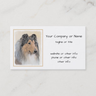 Collie (Rough) Painting - Cute Original Dog Art Business Card